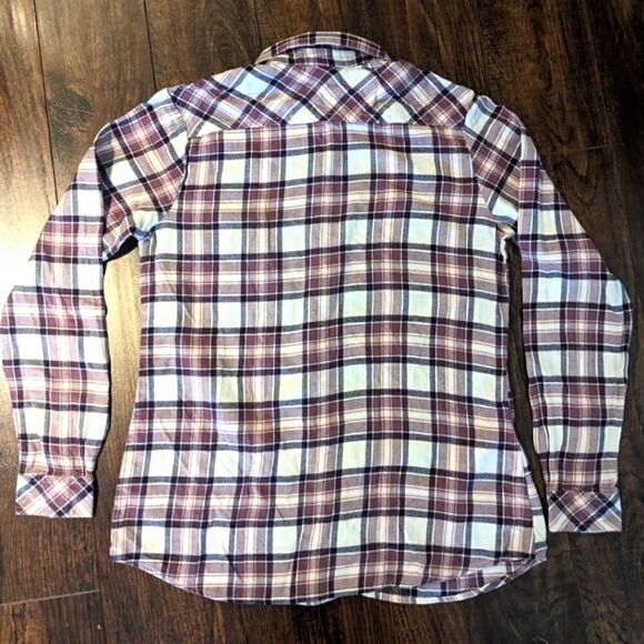 Dickies Women's S 100% Cotton Flannel Plaid Button Down Collared Shirt - Picture 5 of 9